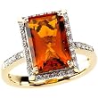 14K Yellow Gold Madeira Citrine and Diamond Ring