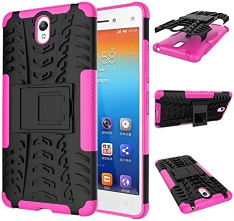 Gooneil Case Vibe S1 Hybrid Armor Design with Stand Feature Detachable Dual Layer Protective Shell Hard Back Cover Case for Lenovo S1 (Rose)
