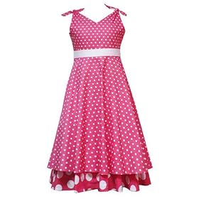 Rare Editions Girls PLUS Size CORAL PINK & WHITE KNOT TIE SHOULDER TWIN DOT Dress