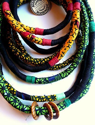Unique/ Yarn wrapped necklace/ African style/ African fabric/ Street style/ Eye catcher