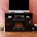 SEI Narita Espresso Media Console with Electric Fireplace