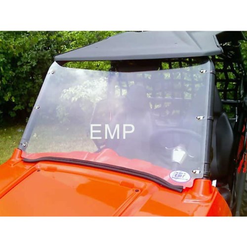 Extreme Metal Products EMP-9833 Full Polycarbonate Windshield With Quick Release Clamps For 2007-10 Polaris Ranger RZR On Sale
