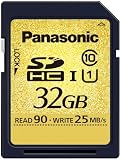 Produkt-Bild: Panasonic RP-SDU32GE1K SDHC-Speicherkarte 32GB Geschwindigkeitsklasse 10 (UHS-I, Lesen bis 90MB/sek, Schreiben bis 25MB/sek)