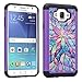 Zase J3 2016 Case, J3V, Galaxy Express Prime, Galaxy Sol, Galaxy Amp Prime Crystal Jewel Bling Cute Case (Diamond Rainbow Flower)