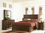 IMAGE OF 4pc California King Size Bedroom Set Traditional Style Deep Brown Finish