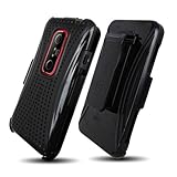 HTC EVO 3D (3in1) Screen Guard Holster Case Combo w/ Kickstand - Xmatrix Bl ....