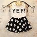 FEITONG Girls Letter Vest Dot Skirt Two Pieces Set Clothes Children Skirt Suit