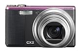 Ricoh CX2 Digitalkamera (10 Megapixel, 10-fach opt. Zoom, 7,6 cm (3 Zoll) Display, Bildstabilisator) grau/pink