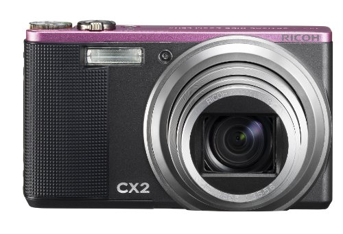 Ricoh CX2 Digitalkamera (10 Megapixel, 10-fach opt. Zoom, 7,6 cm (3 Zoll) Display, Bildstabilisator) grau/pink