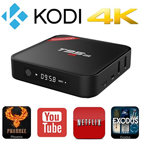 Rominetak T95M Android 5.1 Lollipop OS TV Box Quad Core 1GB DDR3 RAM 8GB emmc Flash 4K UHD 3D HDMI Kodi 16.1 Fully Loaded Rooted Unlocked Amlogic S905 Miracast Google Streaming Media Player WiFi DLNA