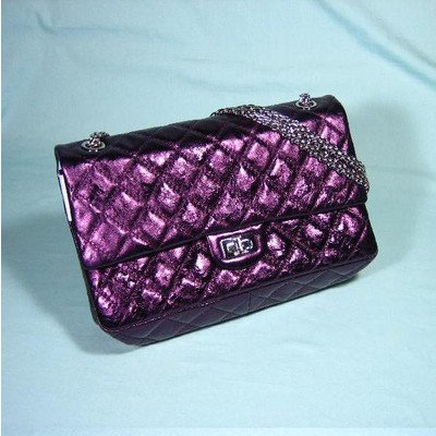 (シャネル) CHANEL ジャンボマトラッセ 2.55 メタリックパープル