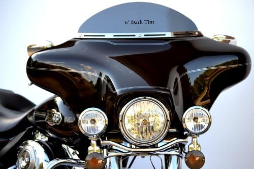KKG Enterprises 6"DK-1 Dark Tint Windshield To Fit Harley Davidson