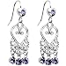 Tanzanite Crystal Bleeding Hearts Chandelier Earrings