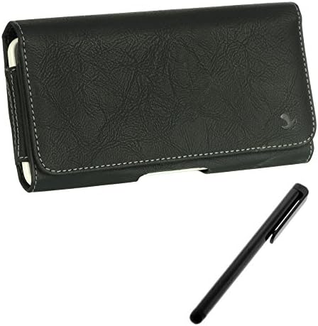 LG Optimus L90 Case, Leather Executive Carrying Pouch Holster with Belt Clip and Loops + TQT Black Stylus Pen for Touchscreen Phones