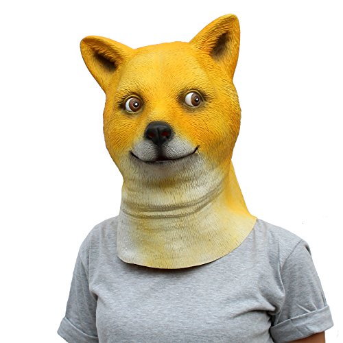CreepyParty Deluxe Novelty Halloween Costume Party Latex Animal Dog Head Mask