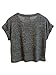 Choies Women's Cotton Cheshire Cat Pattern Short Sleeve Round Neck Loose Crop Top