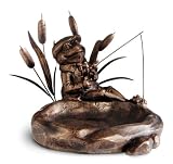 Frog Fishing Bird Bath