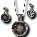 Steampunk Schmuckset Ziffernblatt Ohrringe und Kette