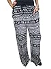 Women Palazzo Pants Wide Leg Printed Yoga Palazzo Pant for Holiday (Black)