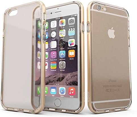 iPhone 6 and iPhone 6S Clear Case Cover with Metallic Bumper in Champagne Gold by Koko Cases 'Harvey Collection' - This Years Most Trending Slim Fit Luxury Protective Case