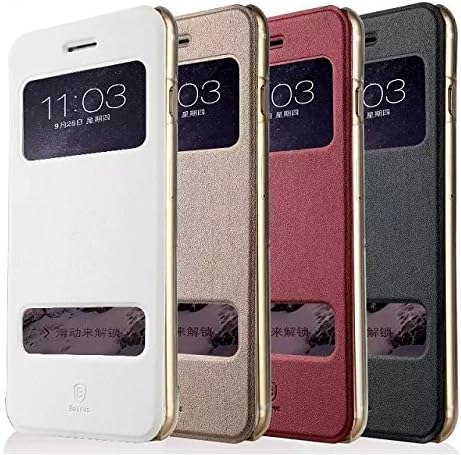Mile design Smart Window View Front Flip Cover Ultra thin cover case  Back Folio Case for iPhone 6 6s plus 5.5"