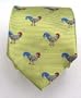 100% Silk Woven Sun Gold Roosters Tie