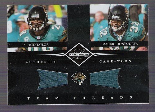 MAURICE JONES-DREW FRED TAYLOR 2008 Leaf Limited Team Threads DUAL JERSEY Card #045 of only 100 Made! Jacksonville Jaguars Football