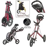 New 2008 Sun Mountain (Push) Speed Golf Cart V1 (Metallic Black), Free Speed Paq!