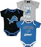 Detroit Lions Infant Team Color 3 Piece Foldover Neck Creeper Set