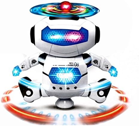 XoomBot Electronic Walking Dancing Smart Space Digital Dancing Warrior Robot Astronaut Toy Figure with Colorful Rotating Lights, Music, Dancing Action, 360° Spins