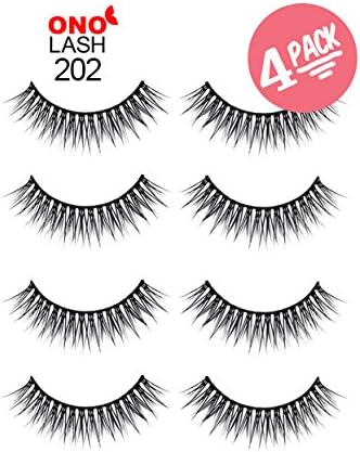 Ono Lash 202. Discounted Price 4 Pairs Combo Bundle Pack. Natural Look and Feel. False Eyelashes/ Falsies/ Fake Lashes