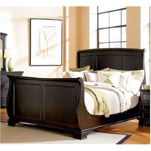 Queen Size Sleigh Bed in Espresso Finish
