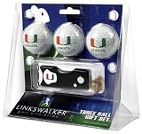 Miami Hurricanes 3 Golf Ball Gift Pack w/ Spring Action Tool - NCAA College Athletics