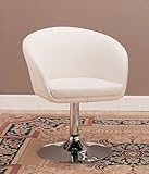 Accent Arm Chairs White Faux Leather Polished Chrome Finish Accent Arm Chairs White Faux Leather Polished Chrome Finish