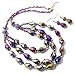 Layered Teardrop Crystal Necklace and Earring Set title=