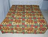 Creative Elephant Design King Size Bedspread Bed Sheet with Multicolor Hand ....