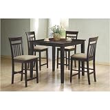 5pc Cappuccino Finish Counter Height Dining Table and 4 Barstools Set