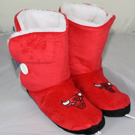 Chicago Bulls Womens Team Color Button Boot Slippers