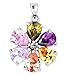 Multi-Colored Cubic Zirconia Gemstone Flower title=