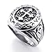 KONOV Classic Vintage Cross Mens Ring, Stainless Steel Band, Size 13