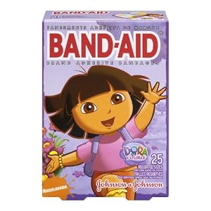 Band-Aid Brand Adhesive Bandages, Dora the Explorer Decorated Bandages, 25 Count (Pack of 3)