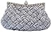 Chicastic Pleated and Braided Rhinestone studded Wedding Evening Bridal Bridesmaid Clutch Purse