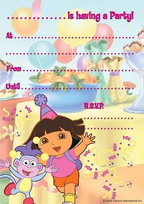 Dora the Explorer Party Invitation pad (20 sheets)