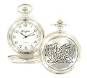 Woodford Welsh Dragon Chrome/pewter Quartz Full Hunter Pocket Watch W1876q