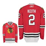 KEITH #2 Chicago Blackhawks RBK Premier NHL Hockey Jersey by Reebok with 2010 Stanley Cup Patch (NHLPA Certified Custom Sewn Authentic Twill)