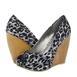 Real27 Leopard Wooden Platform Wedges GRAY 51lQQYZXvdL. SL160 Real27 Leopard Wooden Platform Wedges GRAY