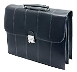 Wedo 0586301 Aktentasche Leder schwarz groß abschließbares Metallschloss