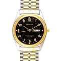 Men's Black Face Expansion Band Watch - Silver ( 7" )