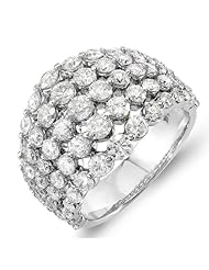 3.25 Carat (ctw) 14k White Gold Round Diamond Ladies Cocktail Right Hand Statement Ring
