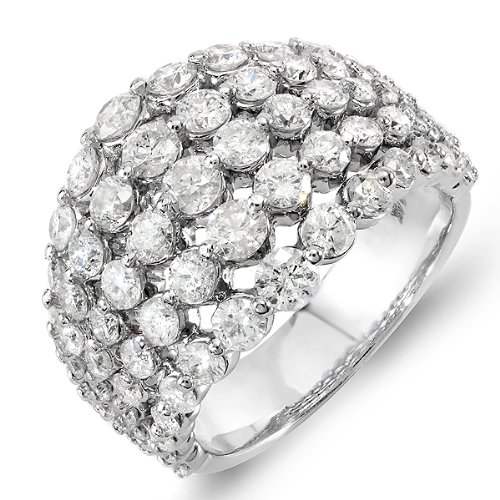 3 25 Carat ctw 14k White Gold Round Diamond Ladies Cocktail Right Hand Statement RingB004T6EYUI 